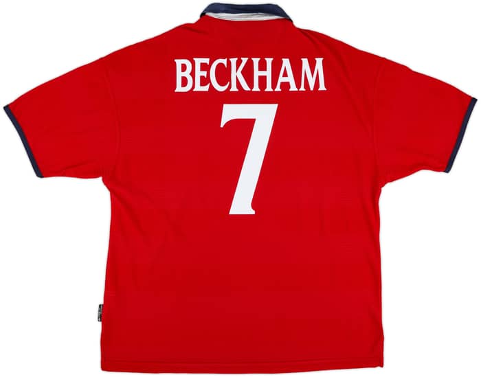 1999-01 England Away Shirt Beckham #7 - 5/10 - (XXL)