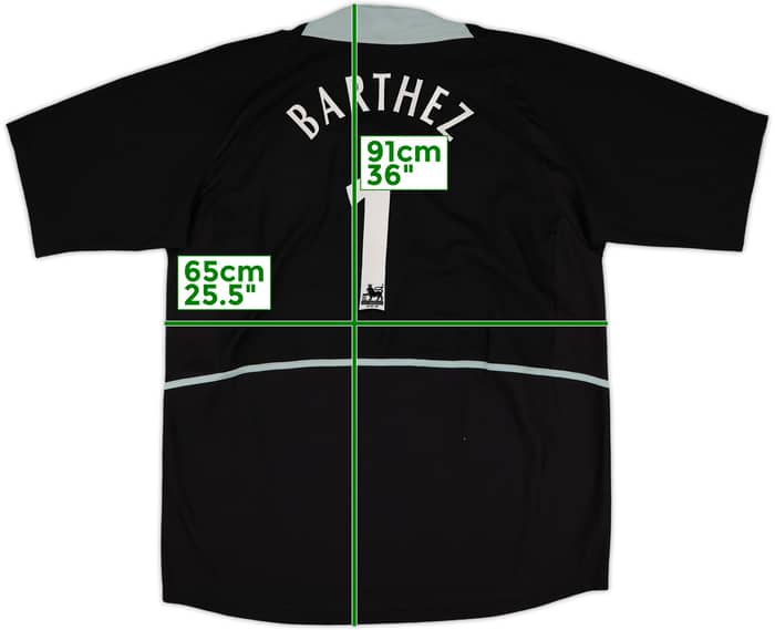 2002-04 Manchester United GK S/S Shirt Barthez #1 - 8/10 - (XXL)
