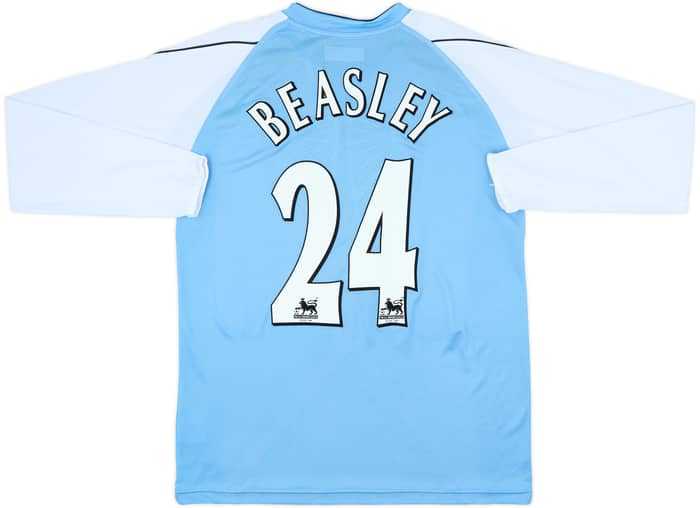 2006-07 Manchester City Home L/S Shirt Beasley #24 - 8/10 - (L)