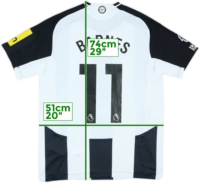 2024-25 Newcastle Match Issue Home Shirt Barnes #11