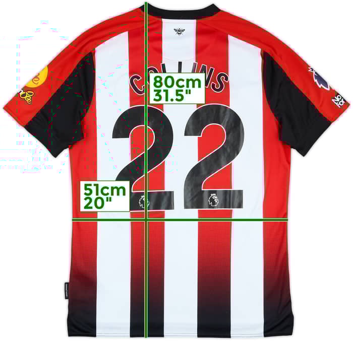 2024-25 Brentford Match Issue Home Shirt Collins #22