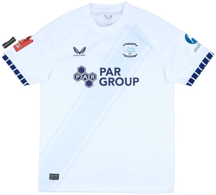 2024-25 Preston North End Match Issue FA Cup Home Shirt Gibson #19