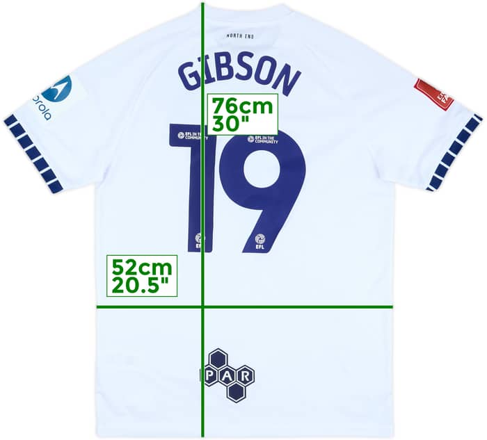 2024-25 Preston North End Match Issue FA Cup Home Shirt Gibson #19