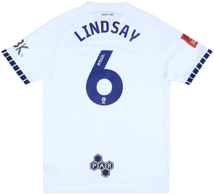 2024-25 Preston North End Match Issue FA Cup Home Shirt Lindsay #6