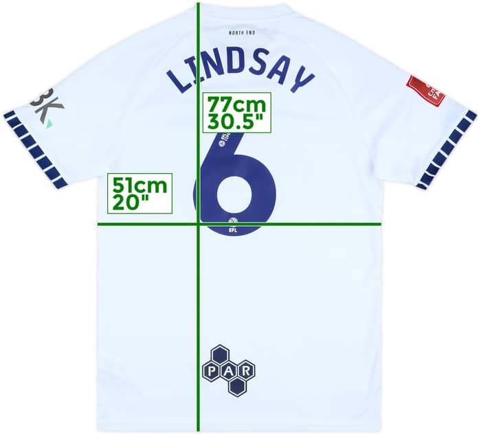 2024-25 Preston North End Match Issue FA Cup Home Shirt Lindsay #6
