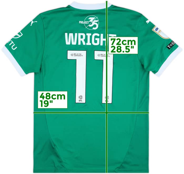 2024-25 Plymouth Match Issue Home Shirt Wright #11