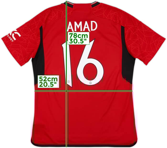 2023-24 Manchester United Home Shirt Amad #16 - 9/10 - (L)