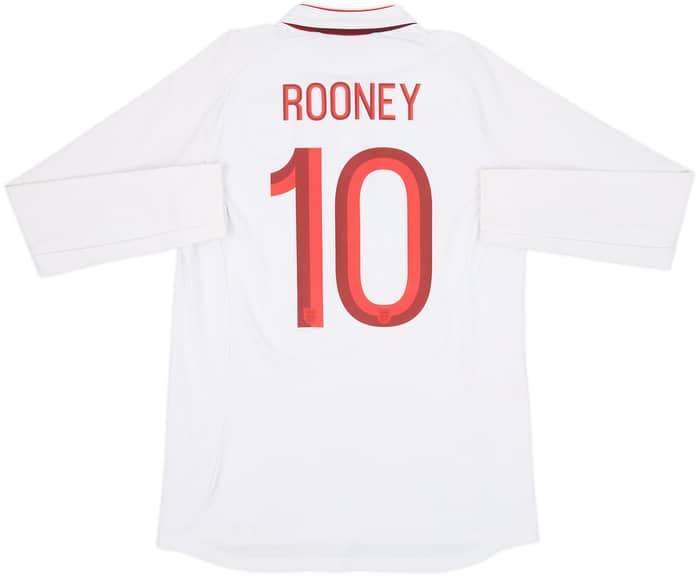 2012-13 England Home L/S Shirt Rooney #10 - 8/10 - (M)