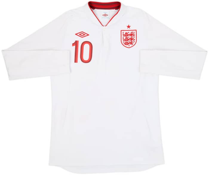 2012-13 England Home L/S Shirt Rooney #10 - 8/10 - (M)