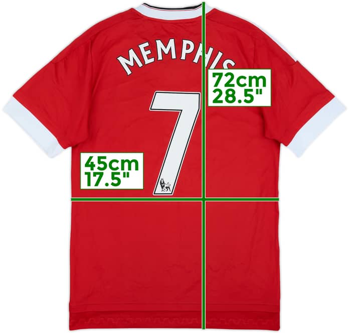 2015-16 Manchester United Home Shirt Memphis #7 - 8/10 - (XL.Boys)