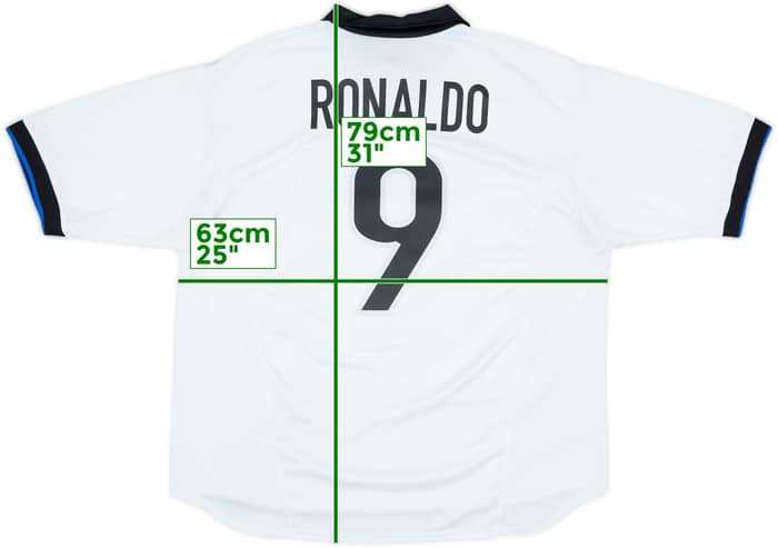 1998-99 Inter Milan Away Shirt Ronaldo #9 - 7/10 - (XL)