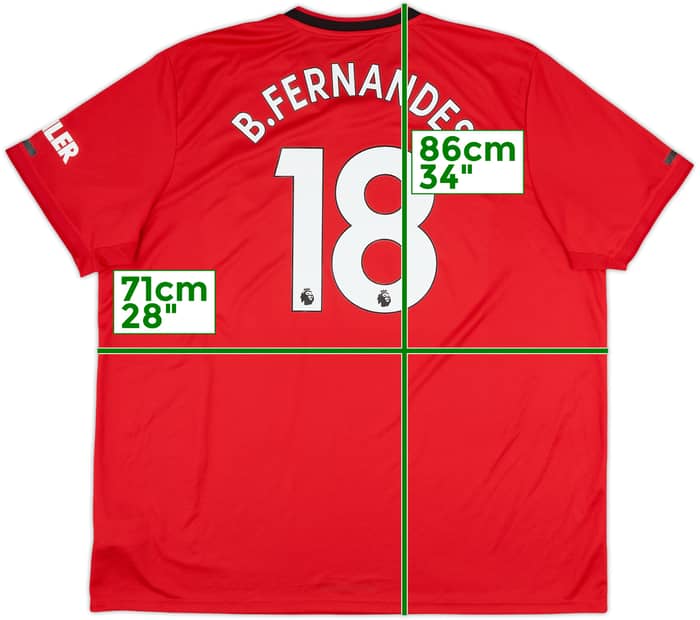 2019-20 Manchester United Home Shirt B.Fernandes #18 - 8/10 - (3XL)