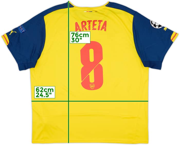 2014-15 Arsenal Away Shirt Arteta #8 - 7/10 - (XXL)