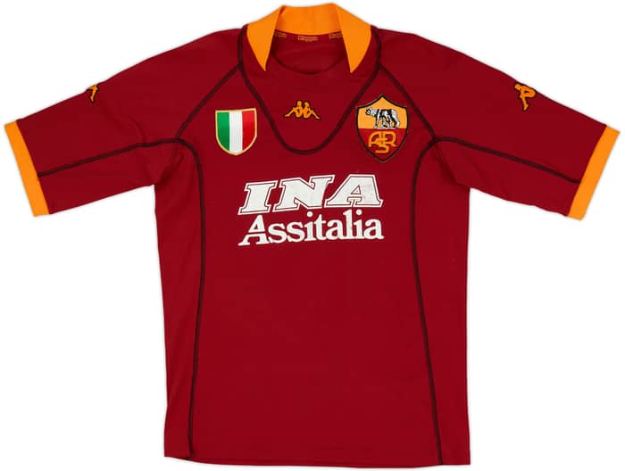 2001-02 Roma Home Shirt Totti #10 - 6/10 - (M)