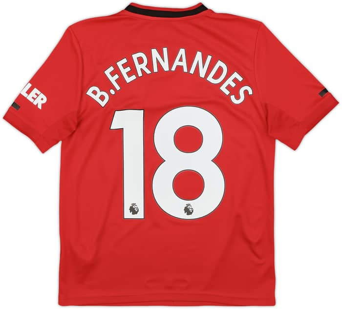 2019-20 Manchester United Home Shirt B.Fernandes #18 - 7/10 - (L.Boys)