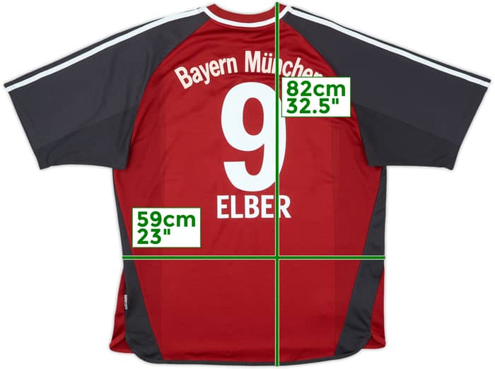 2001-02 Bayern Munich Home Shirt Elber #9 - 10/10 - (XL)