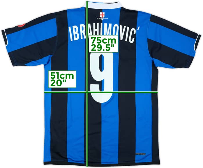2006-07 Inter Milan Home Shirt Ibrahimovic #9 - 8/10 - (M)