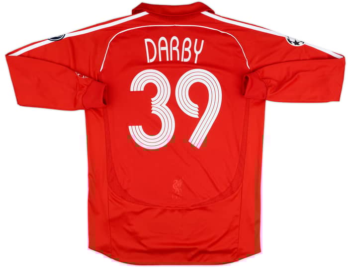 2006-08 Liverpool Match Issue Champions League L/S Home Shirt Darby #39