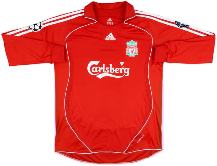 2006-08 Liverpool Match Issue Champions League L/S Home Shirt Darby #39