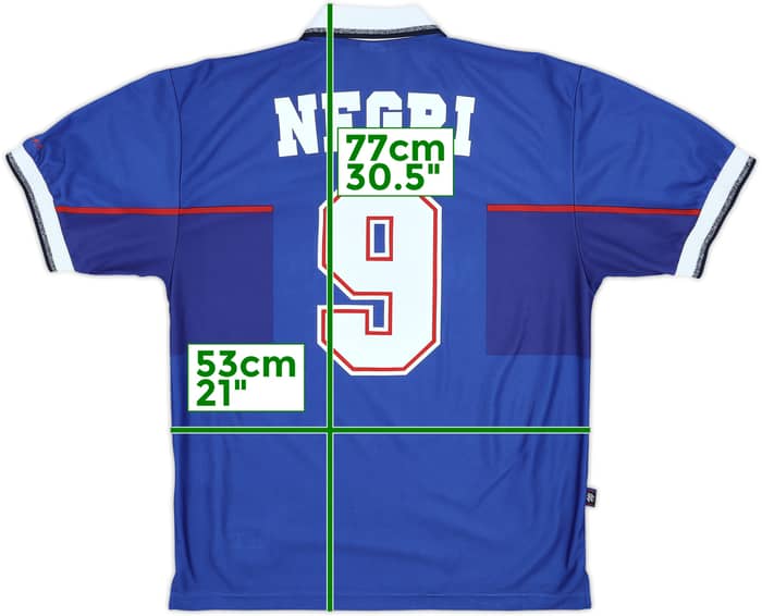 1997-99 Rangers Home Shirt Negri #9 - 8/10 - (M)