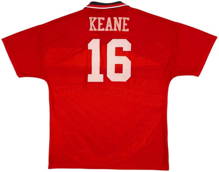 1994-96 Manchester United Home Shirt Keane #16 - 6/10 - (L)
