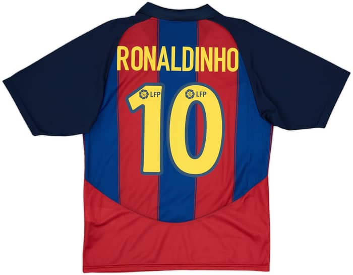 2003-04 Barcelona Basic Home Shirt Ronaldinho #10 - 7/10 - (M)