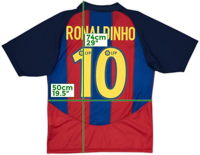 2003-04 Barcelona Basic Home Shirt Ronaldinho #10 - 7/10 - (M)