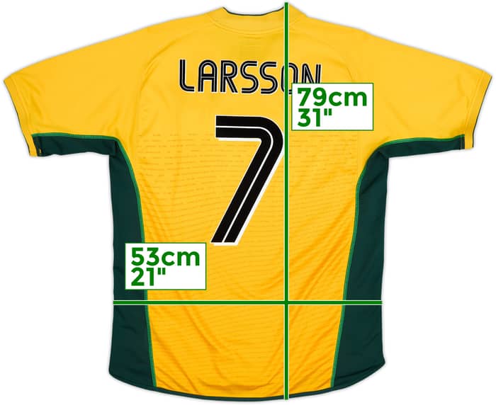 2002-03 Celtic Camiseta Visitante Larsson #7 - 6/10 - (L)