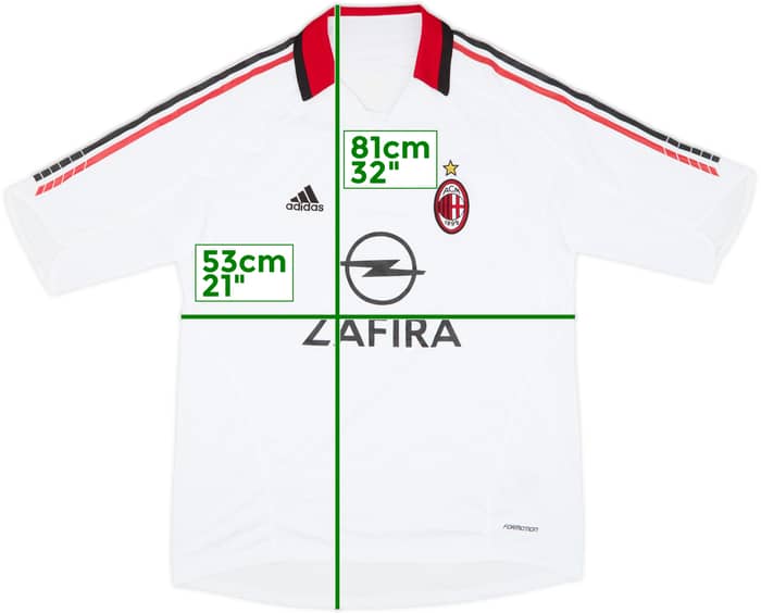 Camiseta de visitante versión jugador del AC Milan 2005-06 #2 - 8/10 - (L)