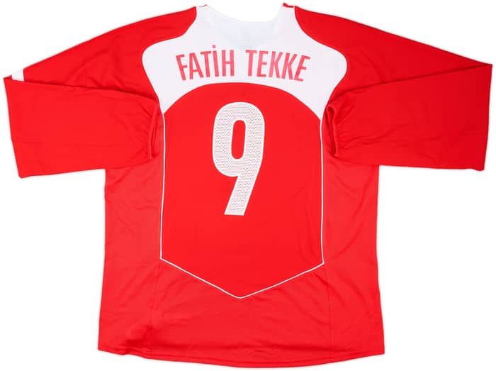 2004-06 Turkey Player Issue Home L/S Shirt Fatih Tekke #9 - 9/10 - (XL)