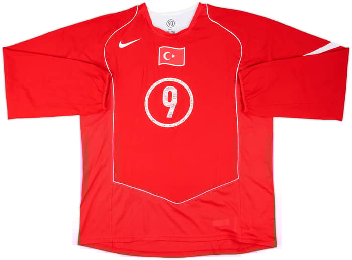 2004-06 Turkey Player Issue Home L/S Shirt Fatih Tekke #9 - 9/10 - (XL)