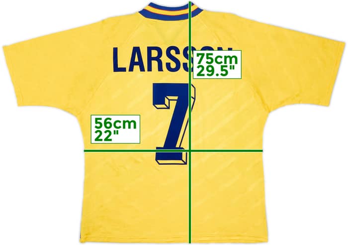 1994-96 Sweden Home Shirt Larsson #7 - 9/10 - (L)