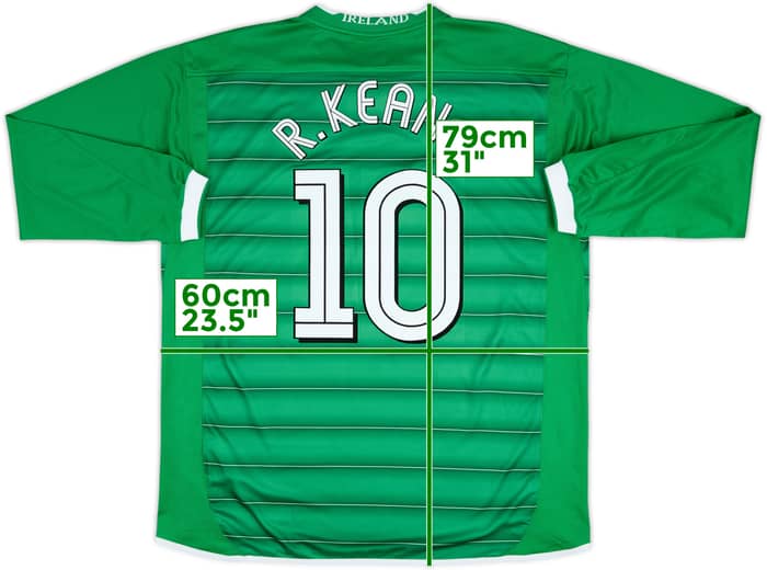 2003-04 Ireland Home L/S Shirt R.Keane #10 - 8/10 - (XL)