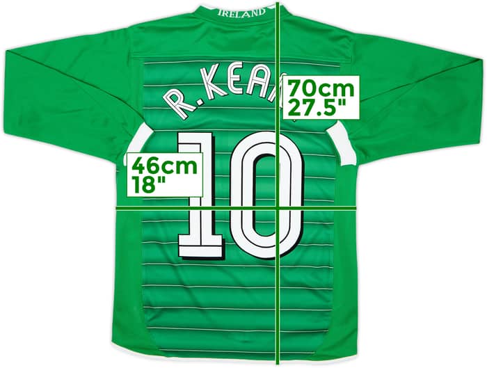 2003-04 Ireland Home L/S Shirt R.Keane #10 - 8/10 - (XL.Boys)