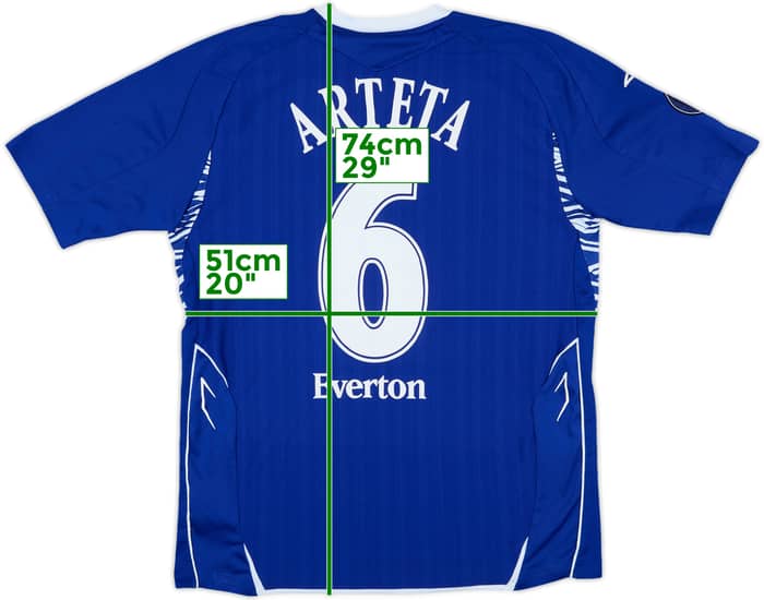 2007-08 Everton Match Issue UEFA Cup Home Shirt Arteta #6