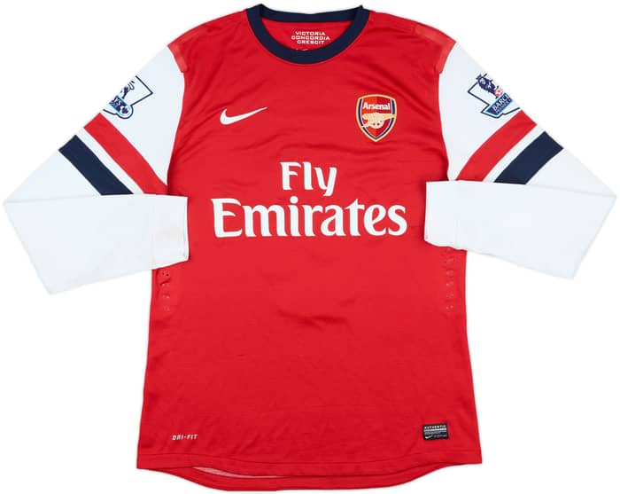 2012-14 Arsenal Player Issue Home L/S Shirt Arteta #8 - 8/10 - (L)