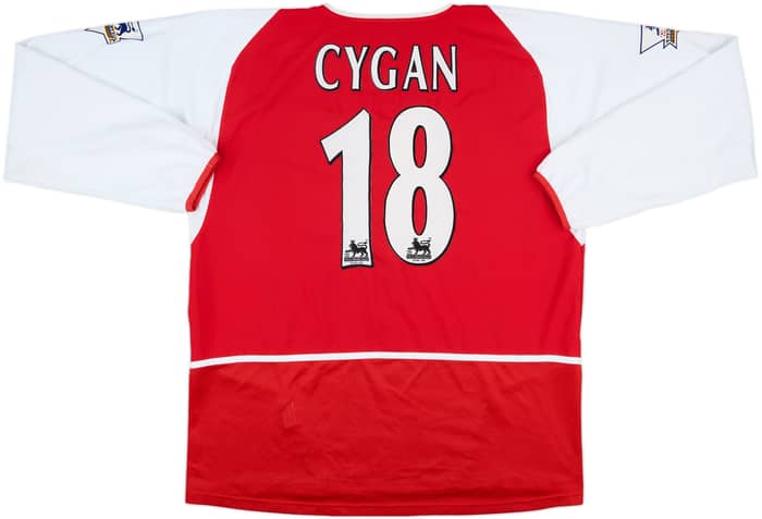 2002-04 Arsenal Match Issue Home L/S Shirt Cygan #18