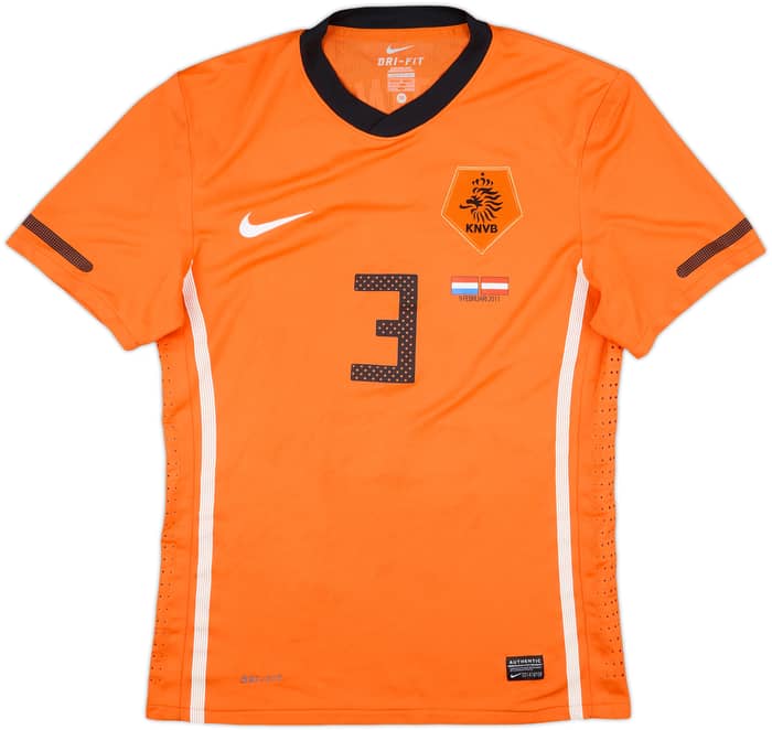 2011 Netherlands Match Issue Home Shirt Heitinga #3