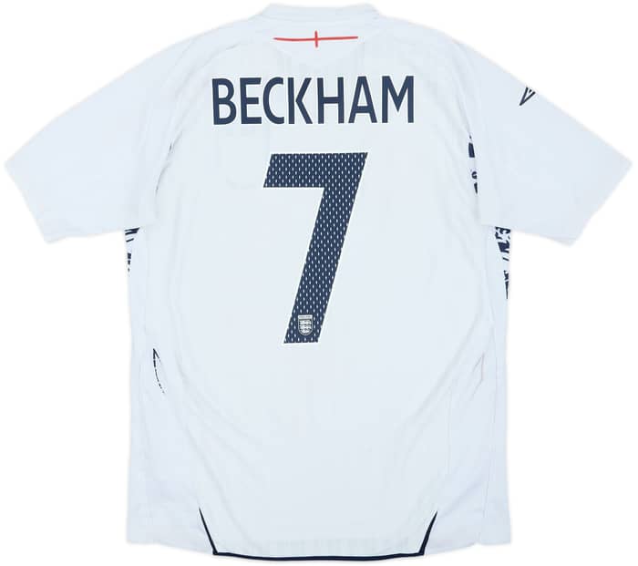 2007-09 England Home Shirt Beckham #7 - 6/10 - (M)
