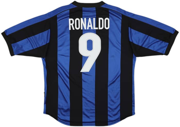 1999-00 Inter Milan Home Shirt Ronaldo #9 - 9/10 - (L)