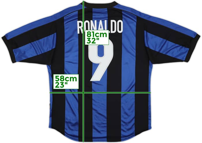 1999-00 Inter Milan Home Shirt Ronaldo #9 - 9/10 - (L)