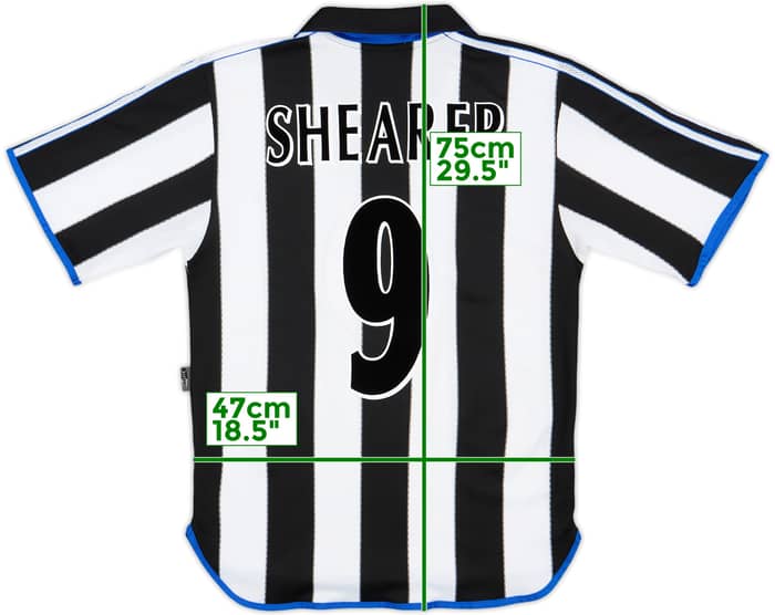 1999-00 Newcastle Home Shirt Shearer #9 - 10/10 - (S)