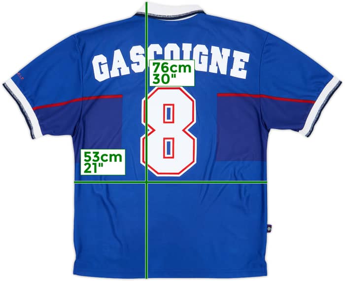 1997-99 Rangers Home Shirt Gascoigne #8 - 8/10 - (M)