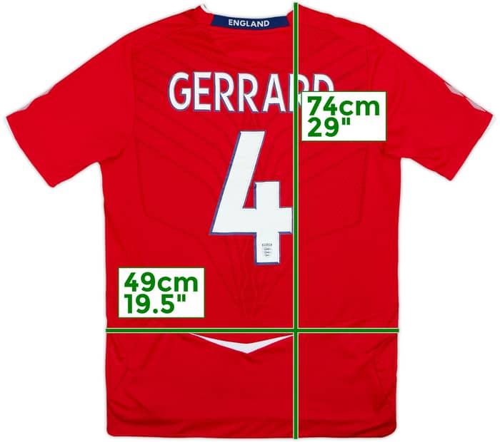2008-10 England Away Shirt Gerrard #4 - 7/10 - (S)