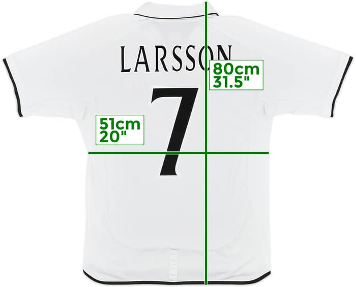 2001-02 Celtic Away Shirt Larsson #7 - 8/10 - (M)