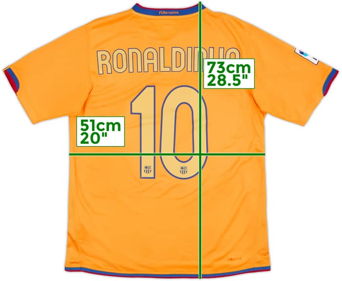 2006-08 Barcelona Away Shirt Ronaldinho #10 - 9/10 - (M)