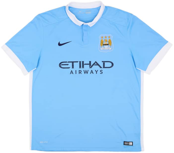2015-16 Manchester City Home Shirt Silva #21 - 9/10 - (XL)