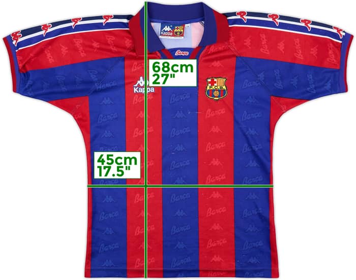 1995-97 Barcelona Home Shirt - 8/10 - (XL.Boys)