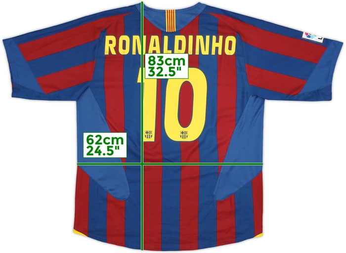 2005-06 Barcelona Home Shirt Ronaldinho #10 - 9/10 - (XXL)