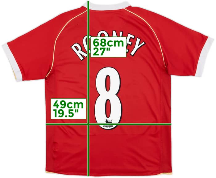 2006-07 Manchester United Home Shirt Rooney #8 - 5/10 - (S)